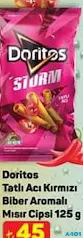 DORİTOS TATLI ACI KIRMIZI BİBER AROMALI MISIR CİPSİ 125 G fiyat ve kampanya bilgisi